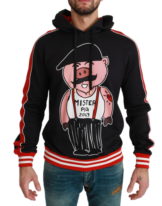 Black Pig of the Year Hooded Sweater - Designed by Dolce & Gabbana Available to Buy at a Discounted Price on Moon Behind The Hill Online Designer Discount Store