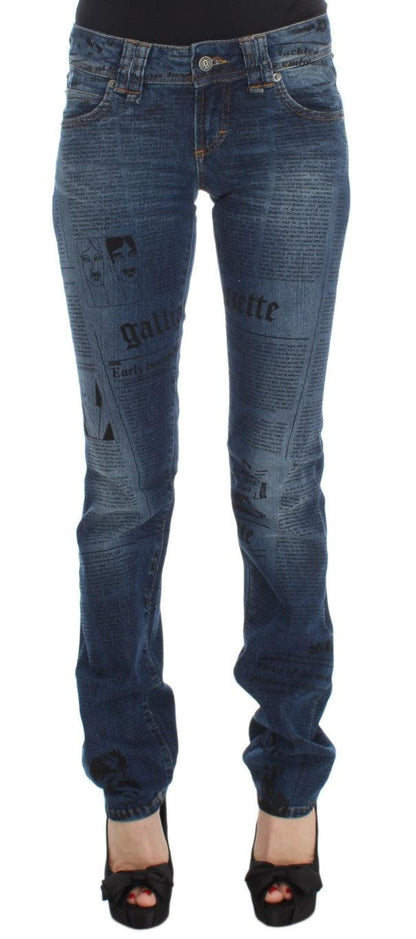Blue Wash Cotton Blend Slim Fit Bootcut Jeans - Designed by John Galliano Available to Buy at a Discounted Price on Moon Behind The Hill Online Designer Discount Store