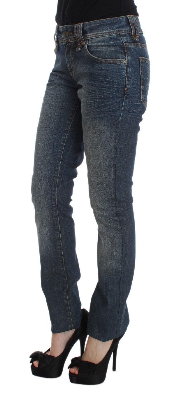 Blue Wash Cotton Blend Slim Fit Jeans - Designed by John Galliano Available to Buy at a Discounted Price on Moon Behind The Hill Online Designer Discount Store