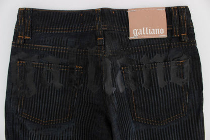 Blue Wash Cotton Blend Slim Fit Bootcut Jeans - Designed by John Galliano Available to Buy at a Discounted Price on Moon Behind The Hill Online Designer Discount Store