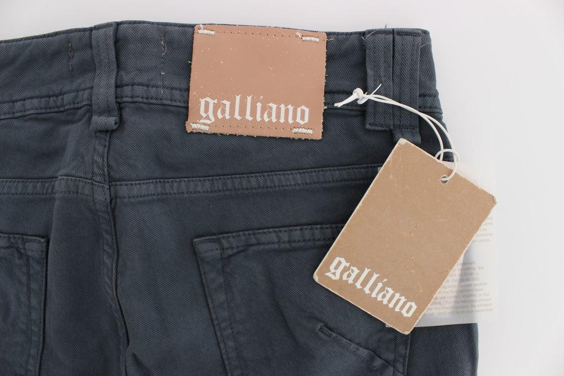 Blue Cotton Blend Slim Fit Bootcut Jeans - Designed by John Galliano Available to Buy at a Discounted Price on Moon Behind The Hill Online Designer Discount Store
