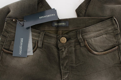 Gray Wash Cotton Blend Slim Fit Jeans designed by Ermanno Scervino available from Moon Behind The Hill's Women's Clothing range