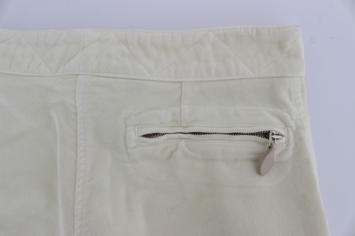 Beige Cotton Capri Cropped Cargo Pants - Designed by Ermanno Scervino Available to Buy at a Discounted Price on Moon Behind The Hill Online Designer Discount Store