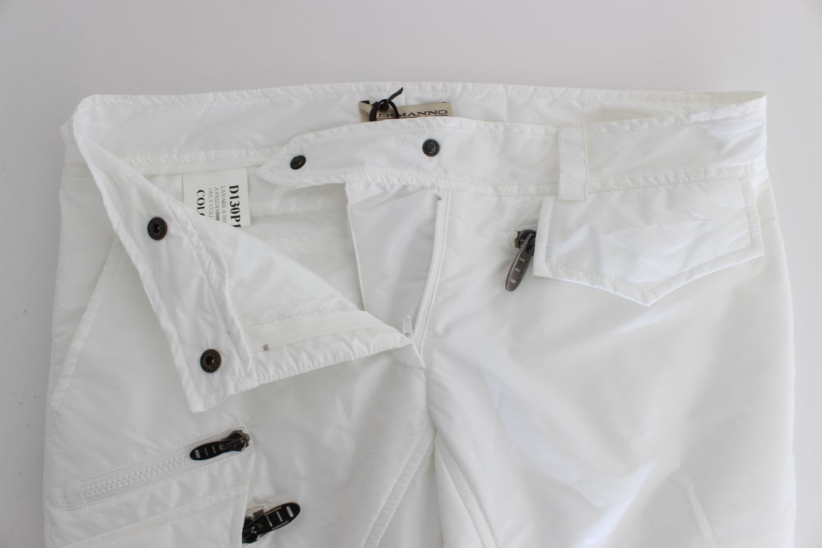 White Nylon Padded Slim Fit Cargo Pants designed by Ermanno Scervino available from Moon Behind The Hill's Women's Clothing range