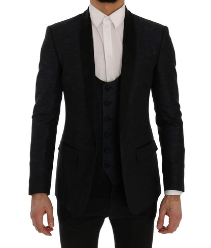 Dolce & Gabbana Men's Blue MARTINI Slim 2 Piece Blazer - Designed by Dolce & Gabbana Available to Buy at a Discounted Price on Moon Behind The Hill Online Designer Discount Store