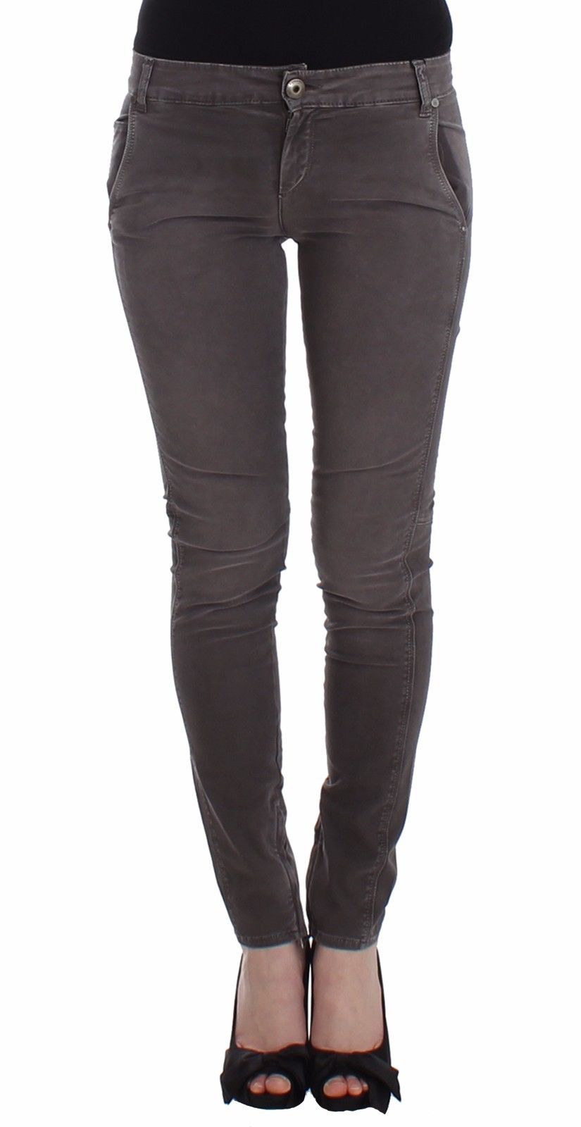 Gray Slim Jeans Denim Pants Skinny Leg Stretch - Designed by Ermanno Scervino Available to Buy at a Discounted Price on Moon Behind The Hill Online Designer Discount Store