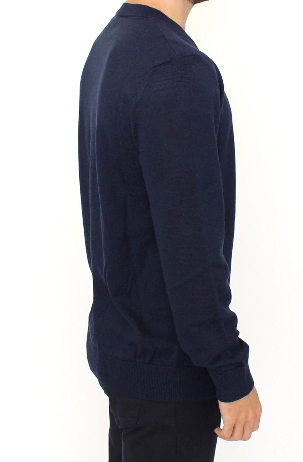 Blue Wool Blend V-neck Pullover Sweater - Designed by Ermanno Scervino Available to Buy at a Discounted Price on Moon Behind The Hill Online Designer Discount Store