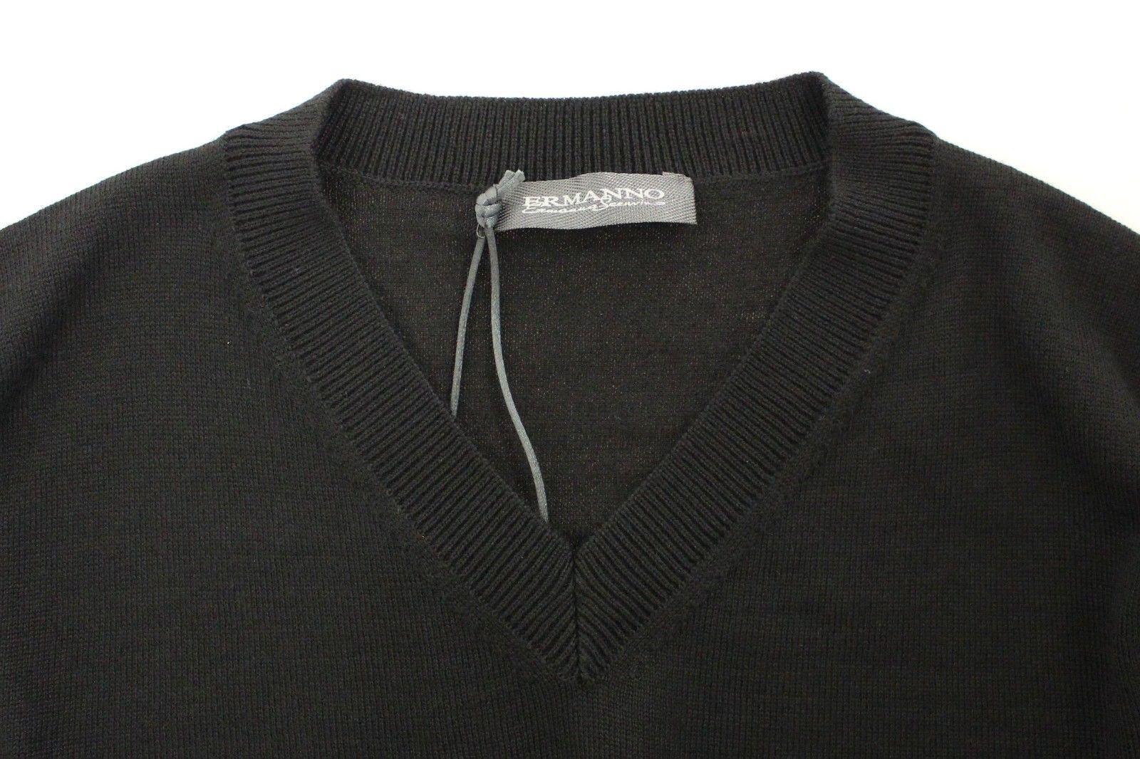 Black Wool Blend V-neck Pullover Sweater - Designed by Ermanno Scervino Available to Buy at a Discounted Price on Moon Behind The Hill Online Designer Discount Store