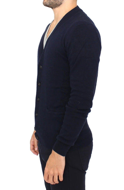Blue Wool Cashmere Cardigan Pullover Sweater - Designed by Ermanno Scervino Available to Buy at a Discounted Price on Moon Behind The Hill Online Designer Discount Store