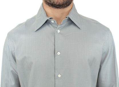 Gray Cotton Long Sleeve Casual Shirt Top - Designed by Ermanno Scervino Available to Buy at a Discounted Price on Moon Behind The Hill Online Designer Discount Store