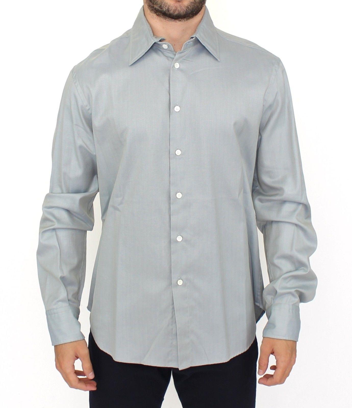 Gray Cotton Long Sleeve Casual Shirt Top - Designed by Ermanno Scervino Available to Buy at a Discounted Price on Moon Behind The Hill Online Designer Discount Store