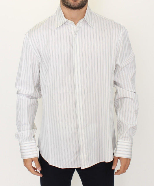 White Black Striped Regular Fit Casual Shirt designed by Ermanno Scervino available from Moon Behind The Hill's Men's Clothing range
