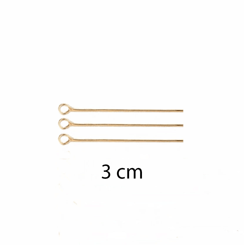 DIY supply - 3cm eye pins (10 pieces, gold/silver) - Designed by Upcycle with Jing Available to Buy at a Discounted Price on Moon Behind The Hill Online Designer Discount Store