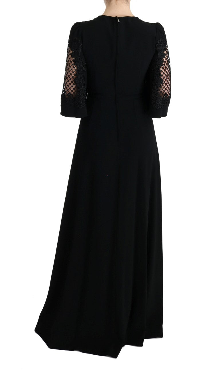 Black Stretch Shift Long Maxi Dress - Designed by Dolce & Gabbana Available to Buy at a Discounted Price on Moon Behind The Hill Online Designer Discount Store