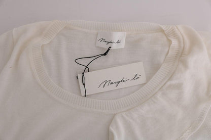 White 100% Lana Wool Top Blouse T-shirt designed by MARGHI LO' available from Moon Behind The Hill's Women's Clothing range