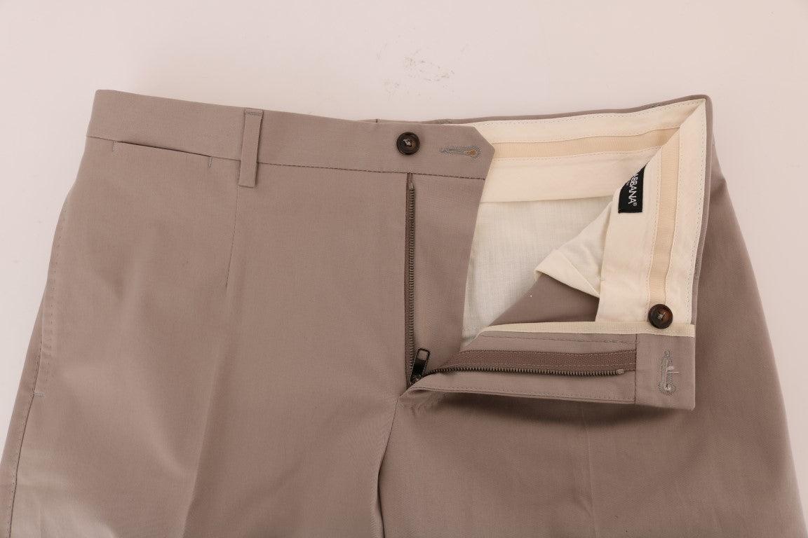 Beige Cotton Stretch Chinos Pants - Designed by Dolce & Gabbana Available to Buy at a Discounted Price on Moon Behind The Hill Online Designer Discount Store