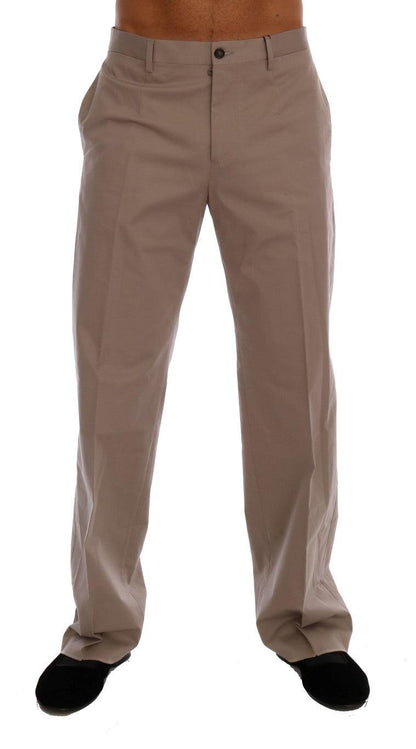 Beige Cotton Stretch Chinos Pants - Designed by Dolce & Gabbana Available to Buy at a Discounted Price on Moon Behind The Hill Online Designer Discount Store