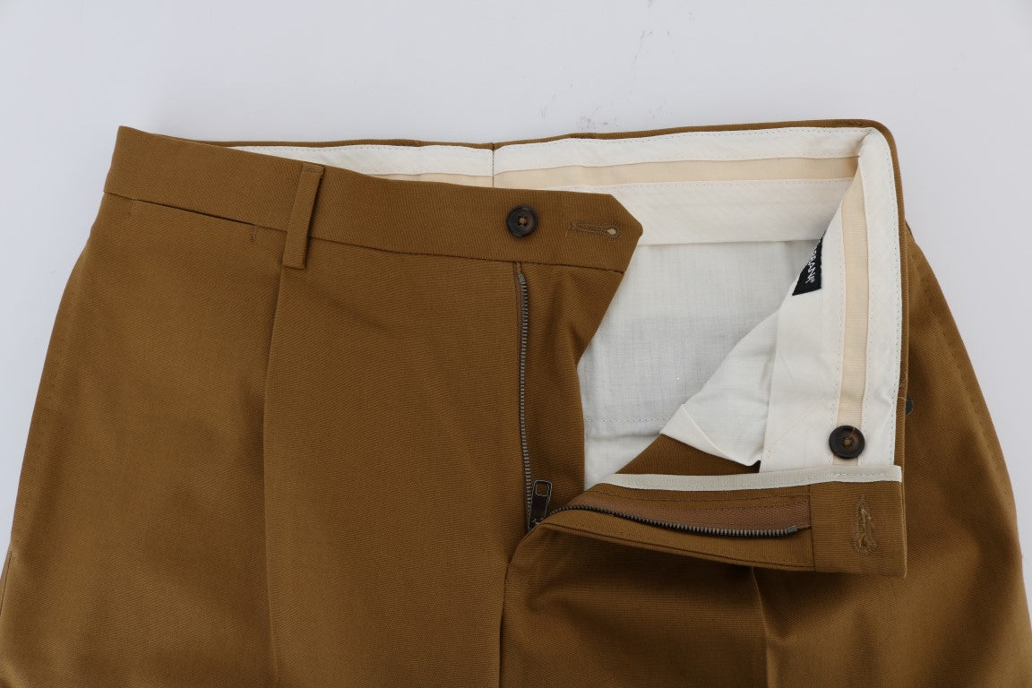 Brown Stretch Cotton Pants - Designed by Dolce & Gabbana Available to Buy at a Discounted Price on Moon Behind The Hill Online Designer Discount Store