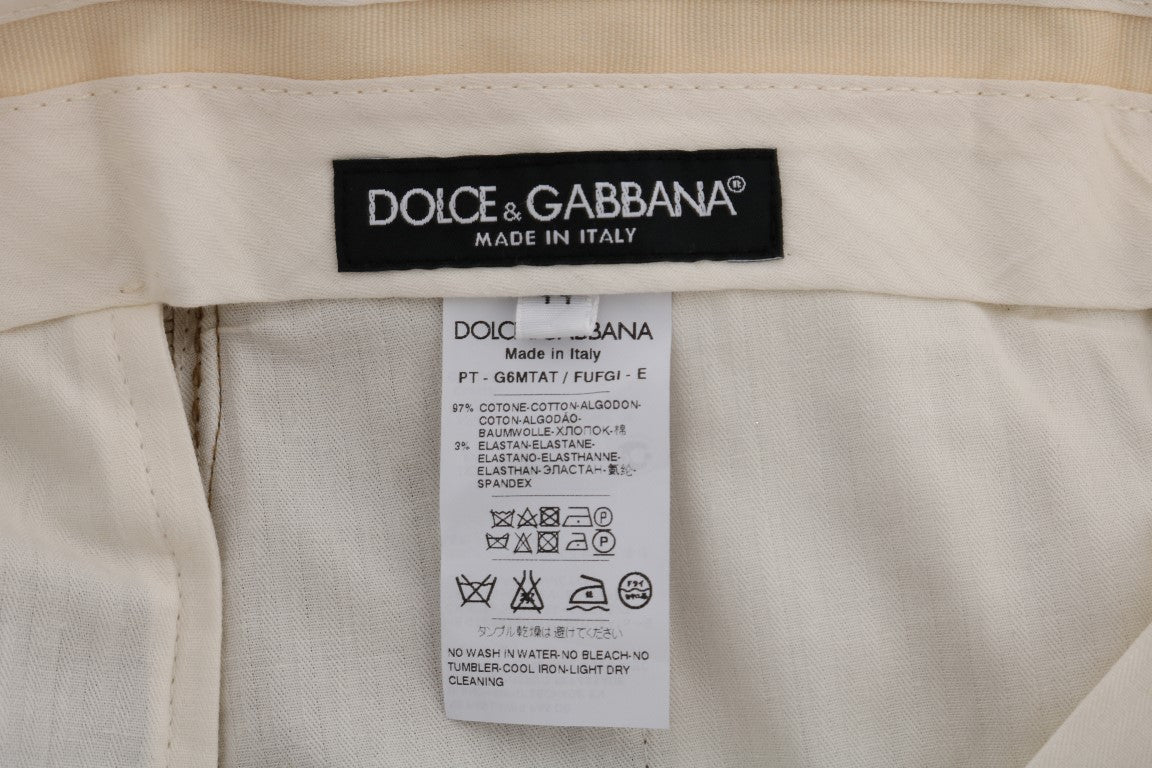 Brown Stretch Cotton Pants - Designed by Dolce & Gabbana Available to Buy at a Discounted Price on Moon Behind The Hill Online Designer Discount Store