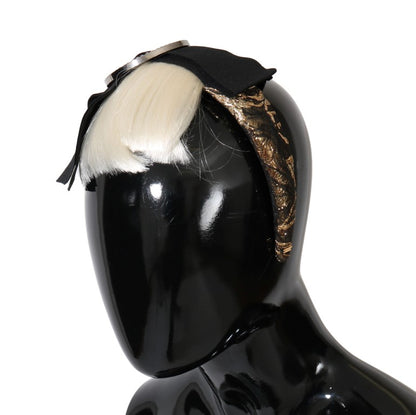 Black Crystal White Diadem Headband - Designed by Dolce & Gabbana Available to Buy at a Discounted Price on Moon Behind The Hill Online Designer Discount Store