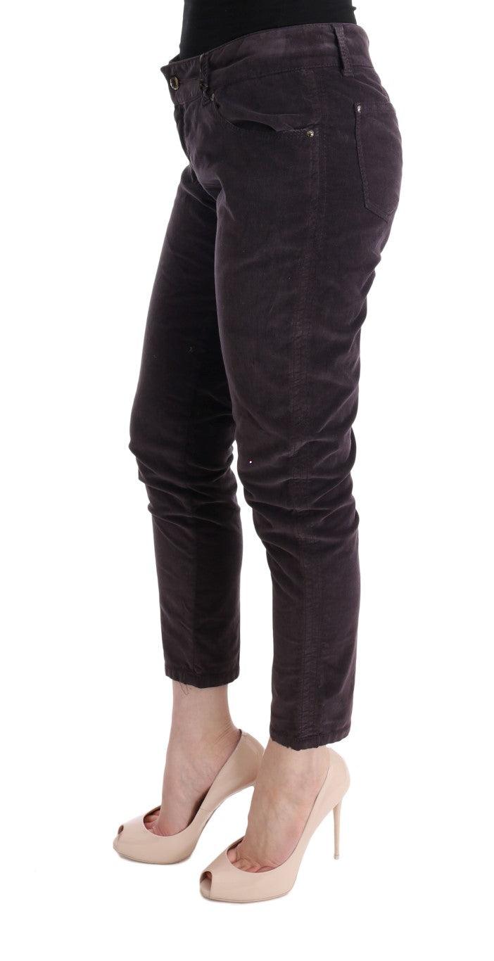 Brown Cotton Cropped Casual Pants - Designed by Ermanno Scervino Available to Buy at a Discounted Price on Moon Behind The Hill Online Designer Discount Store