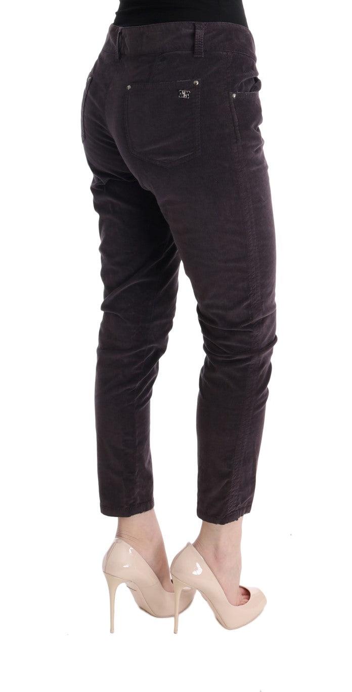 Brown Cotton Cropped Casual Pants - Designed by Ermanno Scervino Available to Buy at a Discounted Price on Moon Behind The Hill Online Designer Discount Store