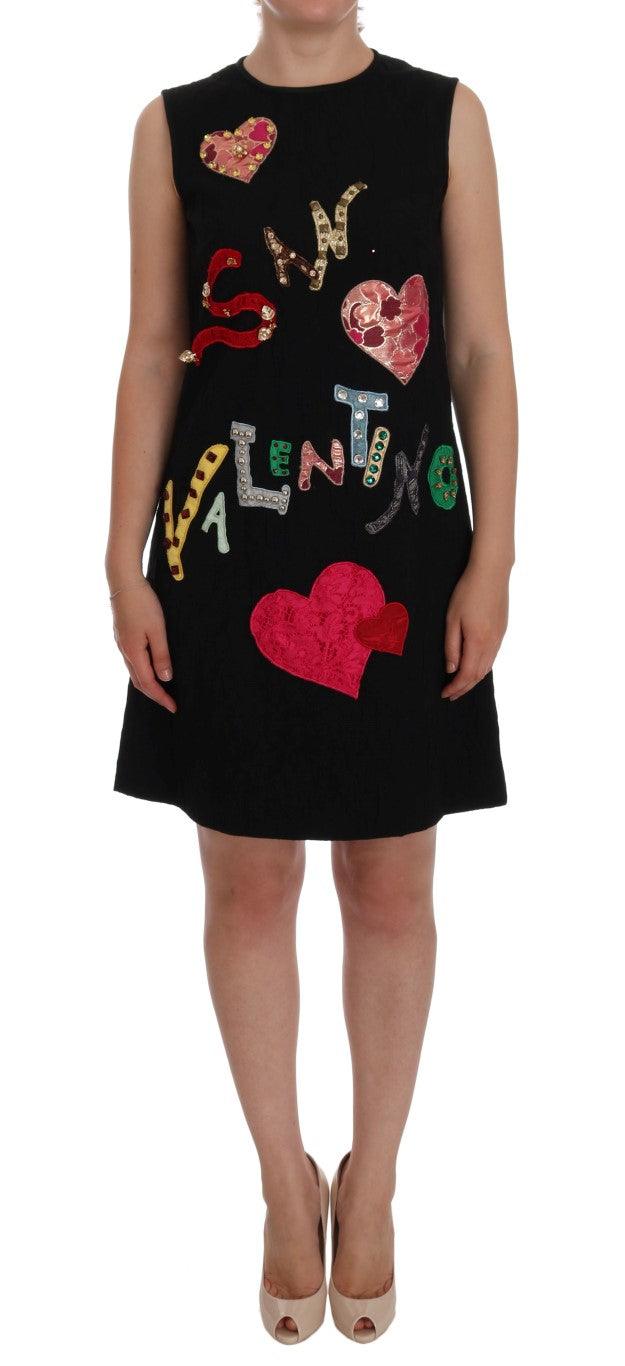 Black San Valentino Crystal Shift Dress - Designed by Dolce & Gabbana Available to Buy at a Discounted Price on Moon Behind The Hill Online Designer Discount Store