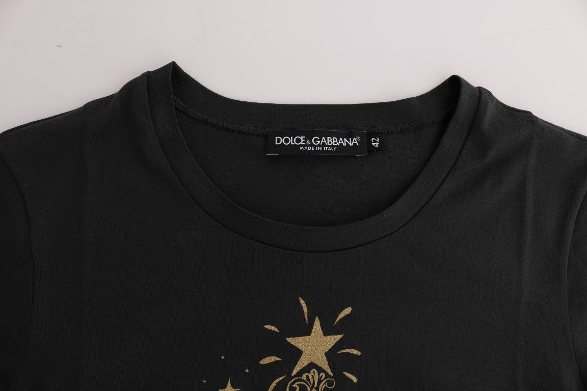 Gray Cotton 2017 Motive T-Shirt - Designed by Dolce & Gabbana Available to Buy at a Discounted Price on Moon Behind The Hill Online Designer Discount Store