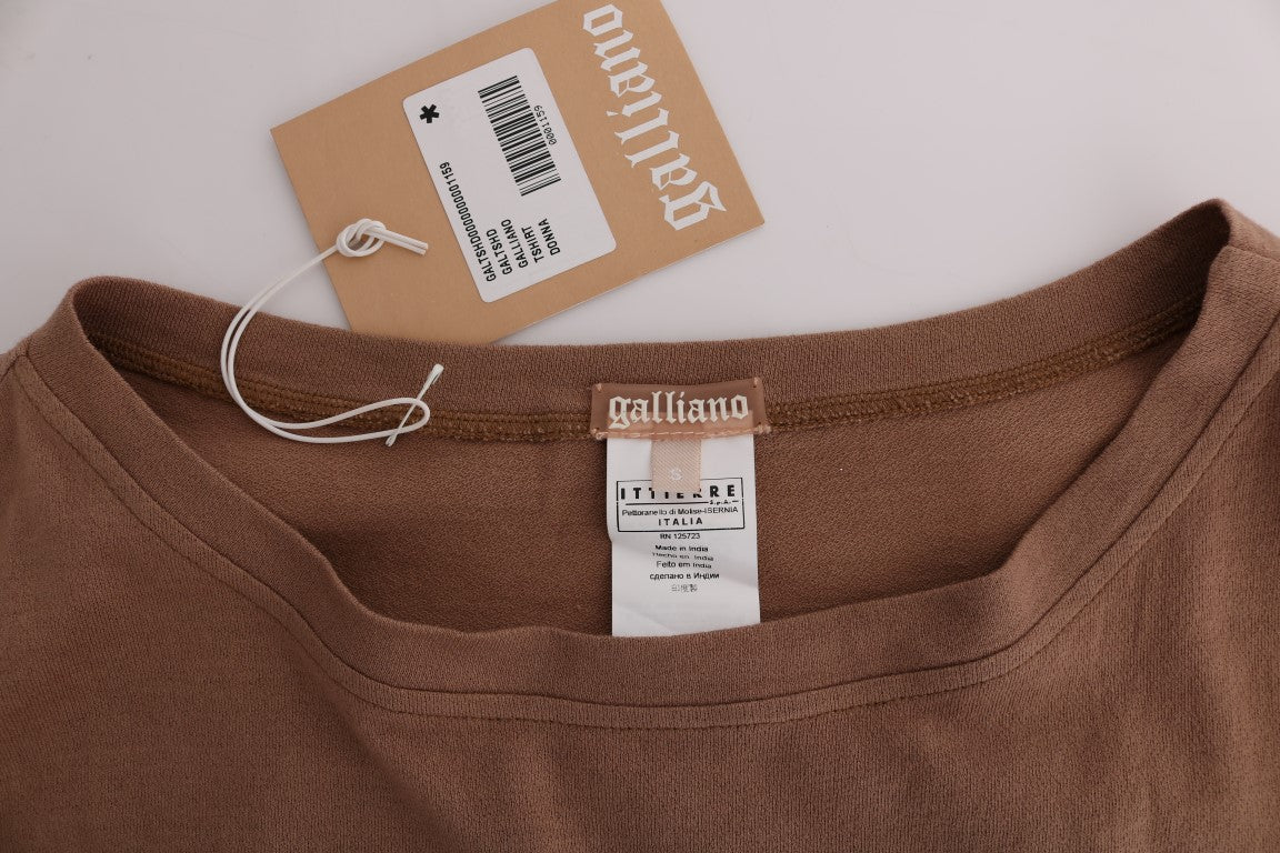 John Galliano Brown Cotton Studded Sweater - Designed by John Galliano Available to Buy at a Discounted Price on Moon Behind The Hill Online Designer Discount Store
