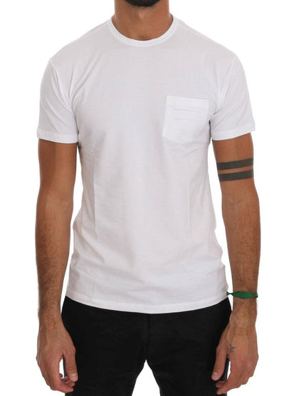 White Cotton Crewneck T-Shirt designed by Daniele Alessandrini available from Moon Behind The Hill's Men's Clothing range