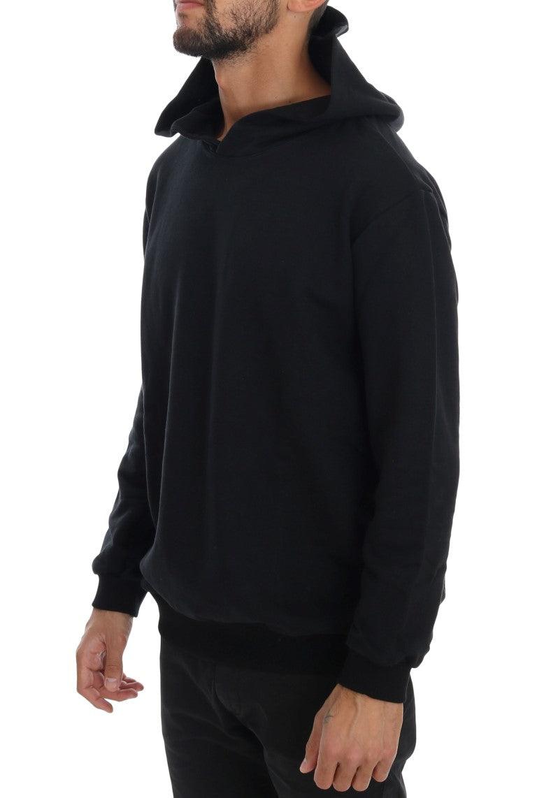 Black Gym Casual Hooded Cotton Sweater - Designed by Daniele Alessandrini Available to Buy at a Discounted Price on Moon Behind The Hill Online Designer Discount Store