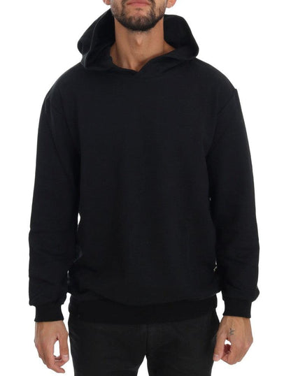 Black Gym Casual Hooded Cotton Sweater - Designed by Daniele Alessandrini Available to Buy at a Discounted Price on Moon Behind The Hill Online Designer Discount Store