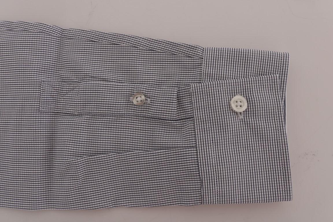White Blue Check Casual Cotton Regular Fit Shirt designed by Frankie Morello available from Moon Behind The Hill's Men's Clothing range