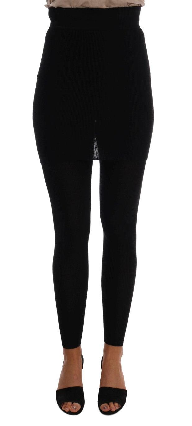 Black Cashmere Silk Stretch Tights Stockings - Designed by Dolce & Gabbana Available to Buy at a Discounted Price on Moon Behind The Hill Online Designer Discount Store