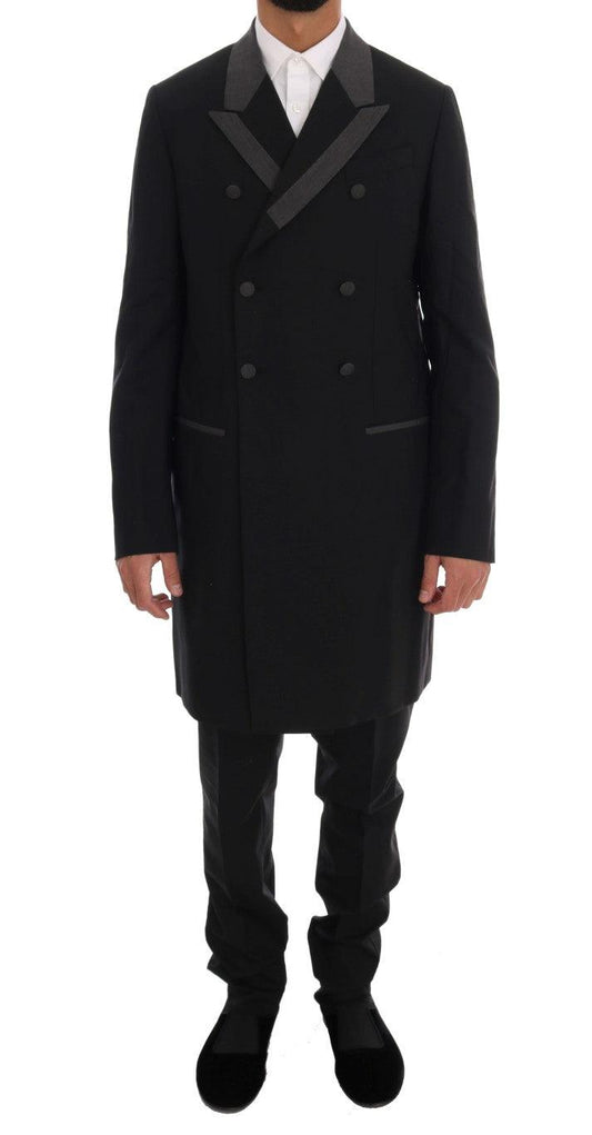 Dolce & Gabbana Men's Black Wool Stretch 3 Piece Two Button Suit - Designed by Dolce & Gabbana Available to Buy at a Discounted Price on Moon Behind The Hill Online Designer Discount Store