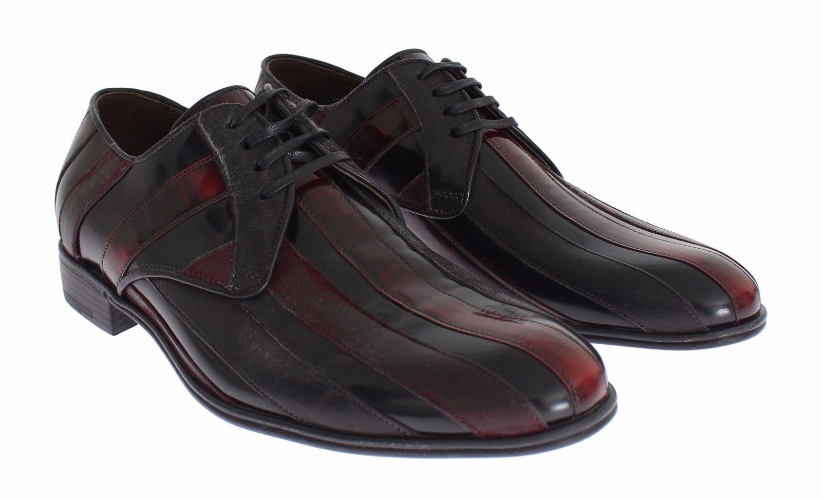 Black Bordeaux Leather Dress Formal Shoes - Designed by Dolce & Gabbana Available to Buy at a Discounted Price on Moon Behind The Hill Online Designer Discount Store