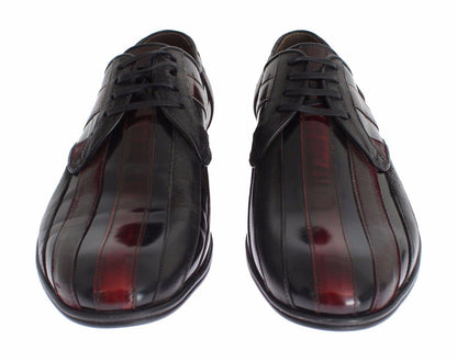 Black Bordeaux Leather Dress Formal Shoes - Designed by Dolce & Gabbana Available to Buy at a Discounted Price on Moon Behind The Hill Online Designer Discount Store