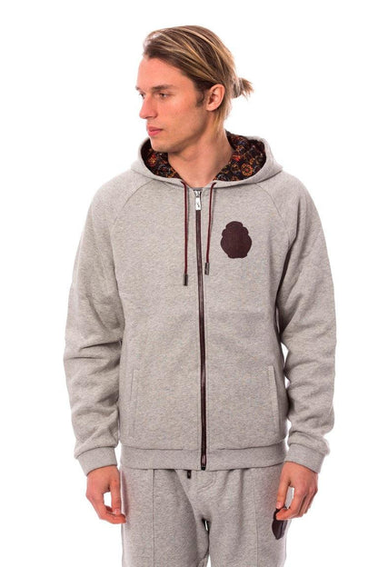 Billionaire Italian Couture Men's Gray Cotton Hooded Sweatsuit - Designed by Billionaire Italian Couture Available to Buy at a Discounted Price on Moon Behind The Hill Online Designer Discoun