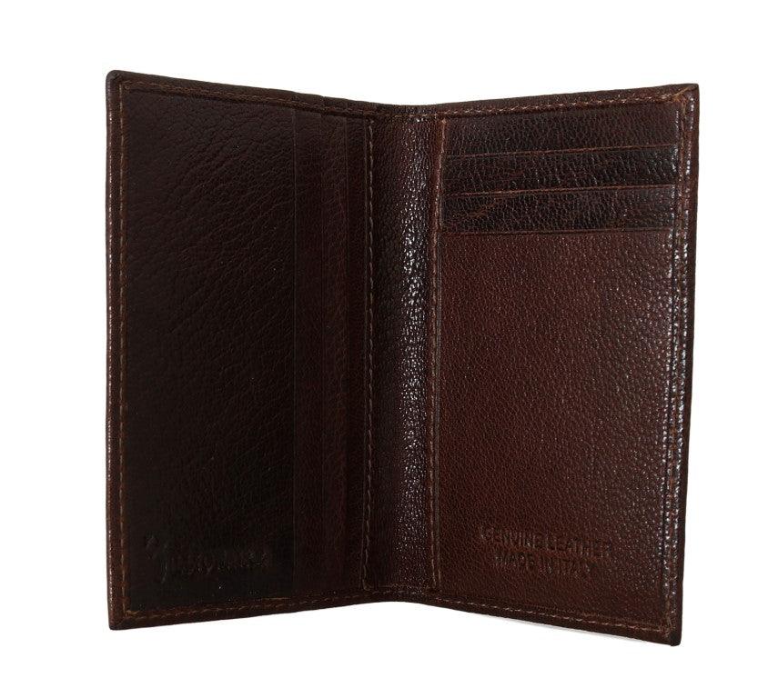 Brown Leather Bifold Wallet - Designed by Billionaire Italian Couture Available to Buy at a Discounted Price on Moon Behind The Hill Online Designer Discount Store