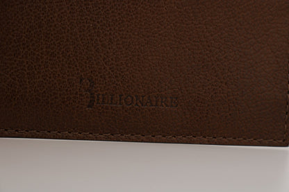Brown Leather Cardholder Wallet - Designed by Billionaire Italian Couture Available to Buy at a Discounted Price on Moon Behind The Hill Online Designer Discount Store