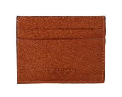 Brown Leather Cardholder Wallet - Designed by Billionaire Italian Couture Available to Buy at a Discounted Price on Moon Behind The Hill Online Designer Discount Store