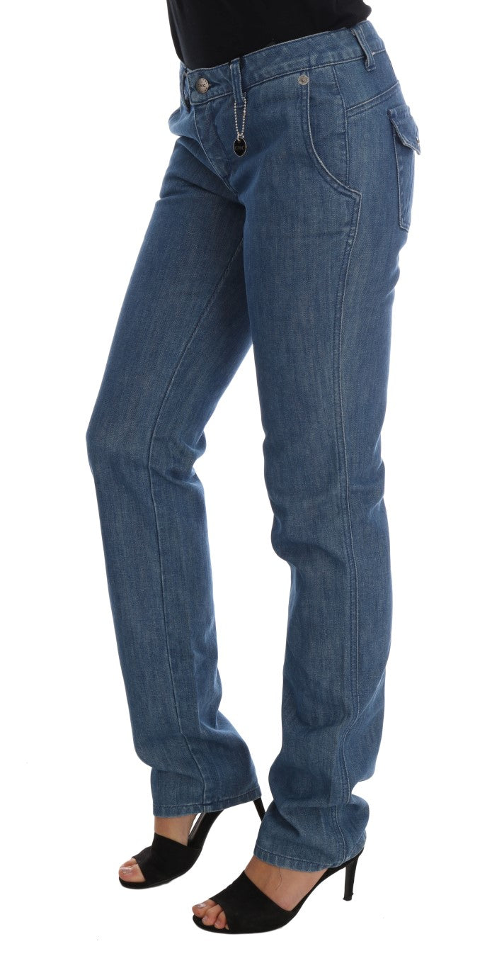 Blue Wash Cotton Slim Denim Jeans - Designed by Costume National Available to Buy at a Discounted Price on Moon Behind The Hill Online Designer Discount Store