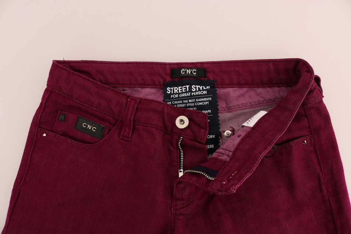 Red Wash Cotton Stretch Denim Jeans designed by Costume National available from Moon Behind The Hill's Women's Clothing range