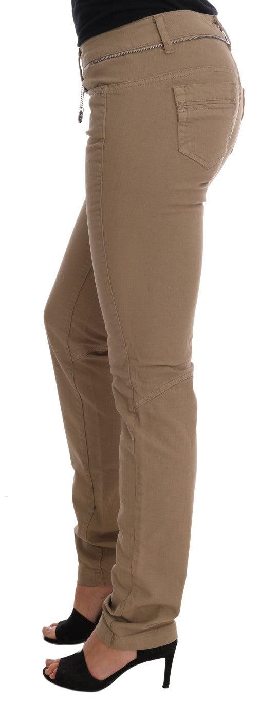 Beige Cotton Stretch Slim Fit Jeans - Designed by Costume National Available to Buy at a Discounted Price on Moon Behind The Hill Online Designer Discount Store