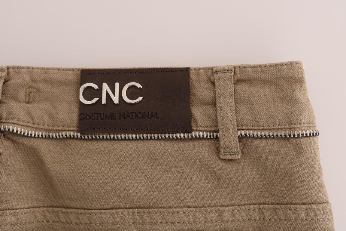 Beige Cotton Stretch Slim Fit Jeans - Designed by Costume National Available to Buy at a Discounted Price on Moon Behind The Hill Online Designer Discount Store