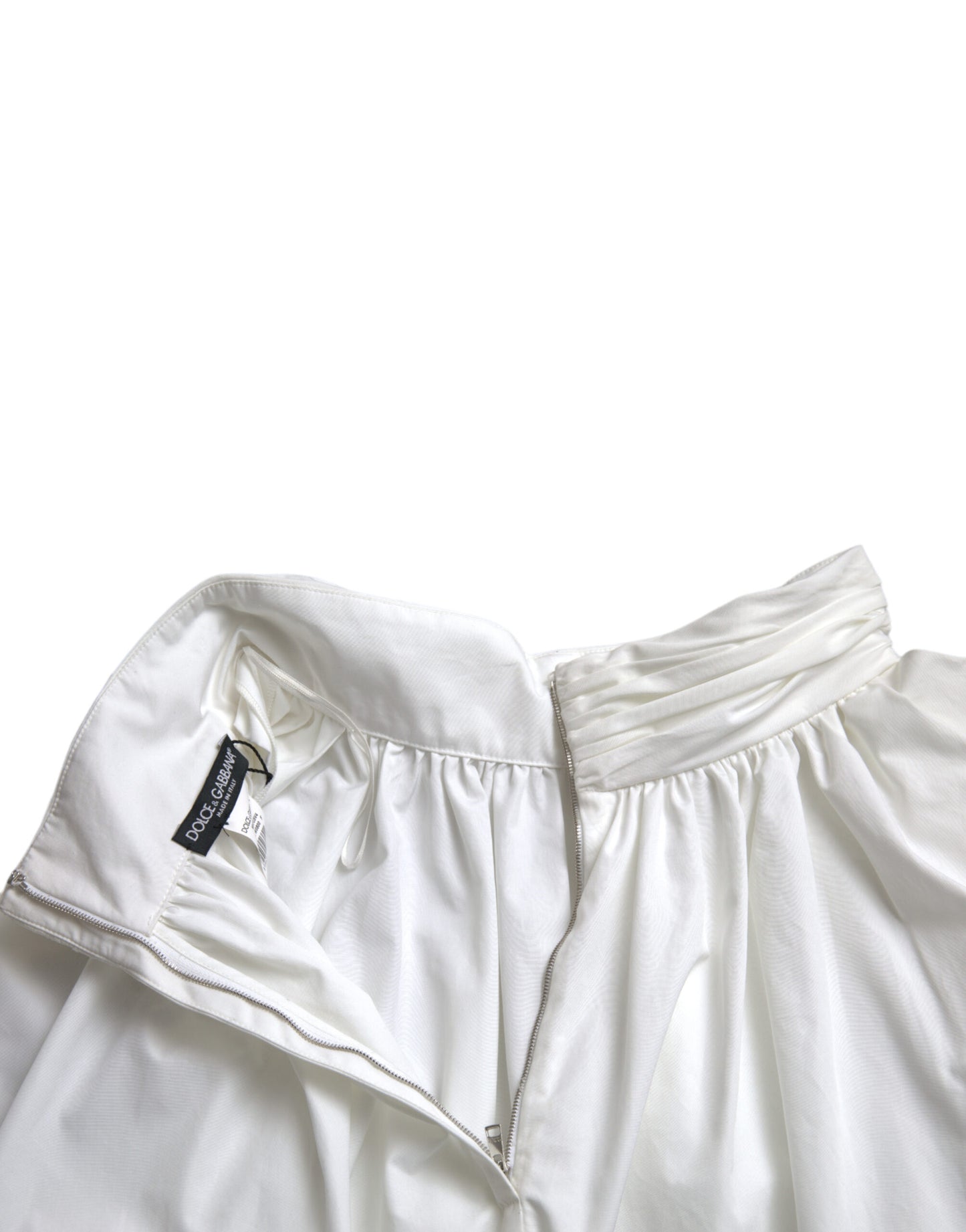 White Cotton High Waist Pencil Cut Maxi Skirt
