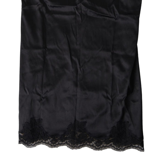 Black Lace Silk Sleepwear Camisole Top Underwear