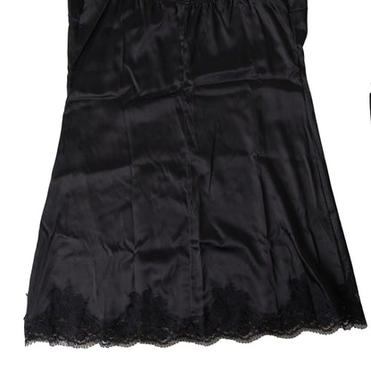 Black Lace Silk Sleepwear Camisole Top Underwear