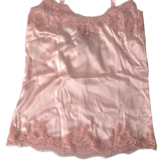 Antique Rose Lace Silk Camisole Top Underwear