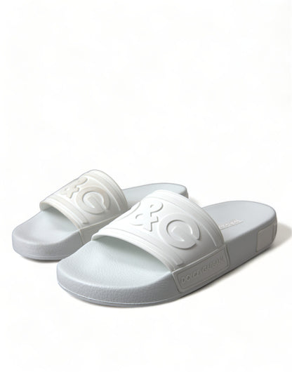 White Rubber Sandals Slides Beachwear Shoes